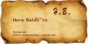 Hora Balázs névjegykártya